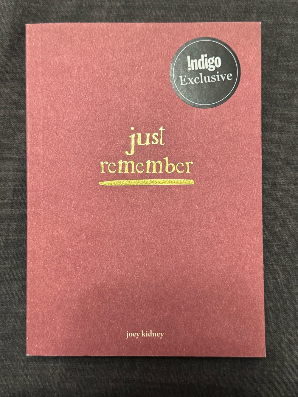 Just Remember by Joey Kidney Poetry Book